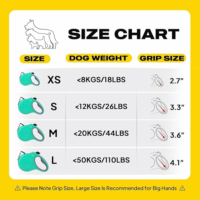 Fida Retractable Dog Leash with Dispenser and Poop Bags, 10 ft Pet Walking Leash for X-Small Dog or Cat up to 18 lbs, Anti-Slip Handle, Tangle Free, Reflective Nylon Tape (XS, Teel)