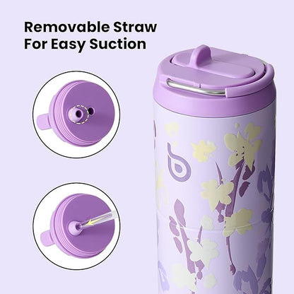 BOTTLE BOTTLE Insulated Water Bottle 24oz with Straw Lid and Handle for Sports Travel Gym Stainless Steel Water Bottles Double-Wall Vacuum Metal Leak Proof BPA-Free