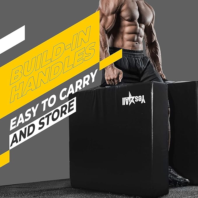 Yes4All Silencer Drop Pads/Weightlifting Drop Pads with PVC Cover & Easy Carry Handles – Sold in PairsVariation Theme