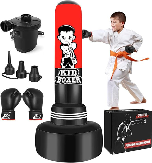 Heavy Punching Bag with Stand Adults Teens,70" Freestanding Boxing Bags Kicking Bag Heavy Bag with Boxing Gloves and Electric Air Pump, Kickboxing Training Equipment Bags Thai Fitness Karate