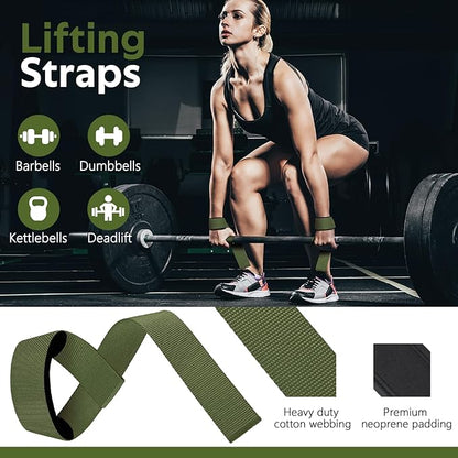 WALITO 8Pcs Barbell Pad Set for Hip Thrust - Squat Pad,Gym Accessories for Women with Bar Bad,Bench Press, with Gym Ankle Straps,Resistance Bands for Working Out,Lifting Strap,Carry Bag