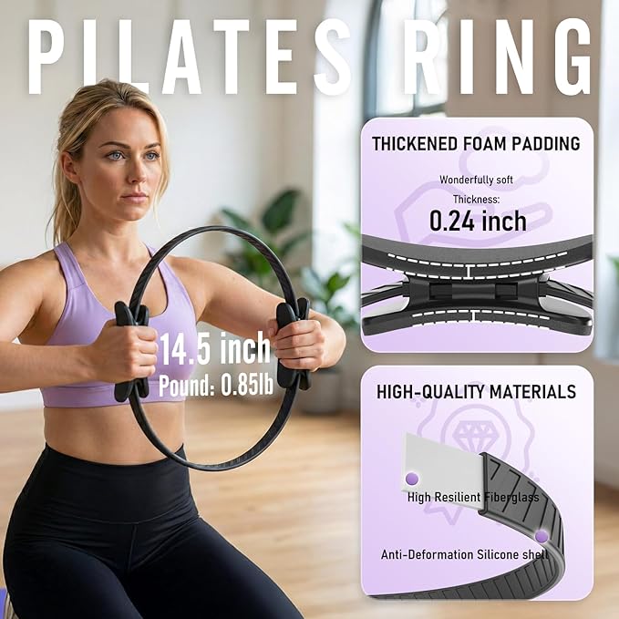 JKSHMYT Pilates Ring, Pilates Equipment- 14.5" Home Pilates,Starter Sets,Better me Essentials Magic Pilates for Workouts