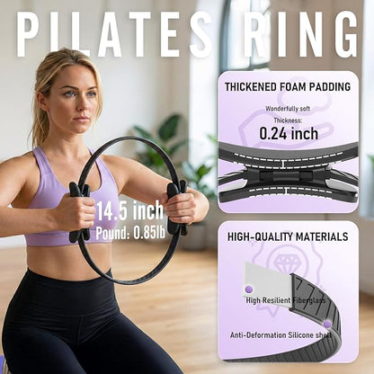 JKSHMYT Pilates Ring, Pilates Equipment- 14.5" Home Pilates,Starter Sets,Better me Essentials Magic Pilates for Workouts