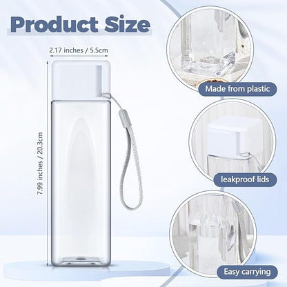Nuogo 20 Pcs Water Bottles Bulk 17 oz Plastic Sports Water Bottles for Kids Adults Reusable Leak Proof Portable Large Drinking Cups for School Outdoor Gym Travel Fitness(White)
