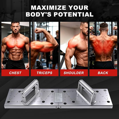 Push Up Bar - Heavy-Duty Stainless Steel Pushup Stands with Non-Slip Base, 500LB Capacity, Portable Home Gym Equipment for Strength Training & Floor Workouts