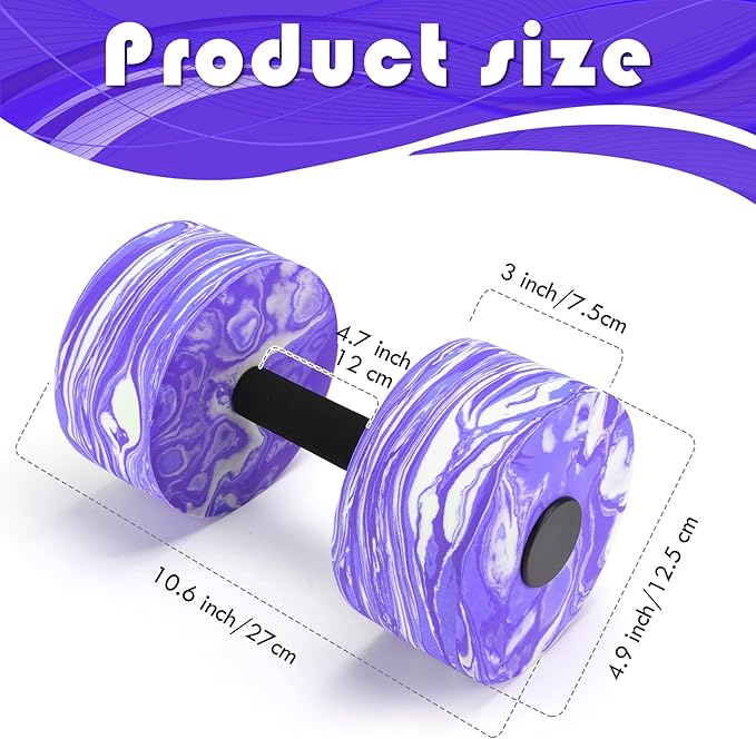 Aquatic Exercise Dumbbells, 2PCS Aqua Fitness Barbells, High-Density EVA-Foam Dumbbell Set, Pool Weights Dumbbells Set for Water Aerobics Weight Loss, Pool Fitness, Water Exercise