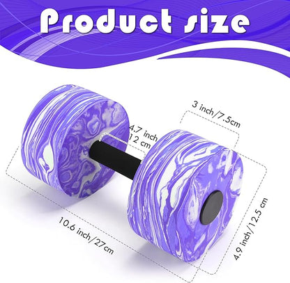 Aquatic Exercise Dumbbells, 2PCS Aqua Fitness Barbells, High-Density EVA-Foam Dumbbell Set, Pool Weights Dumbbells Set for Water Aerobics Weight Loss, Pool Fitness, Water Exercise
