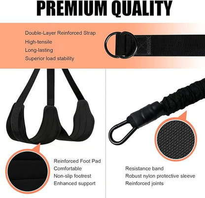 Pull Up Assistance Bands for Home Gym, 4 Adjustable Resistance Bands for Pull Ups and Strength Training, with Foot Rests, Extension Strap, Suitable for Beginners, Full-Body Workouts