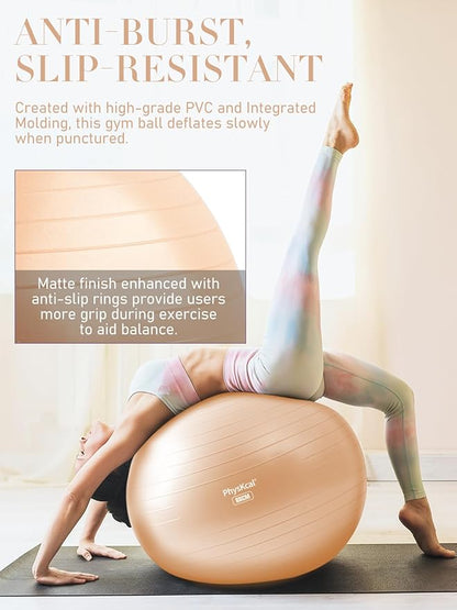 Yoga Ball for Exercise, Pilates Set, 4 Sizes Fitness Ball for Workout, Birthing, Pregnancy, Physical Therapy- Pump Included