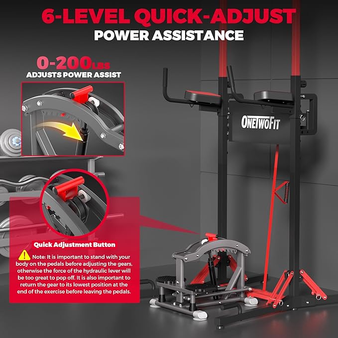 ONETWOFIT Pull Up Assistance Machine 660 LBS, Multi-Function Adjustable Power Assist for Pull Up Bar/Power Tower/Dip Station/Gymnastic Bar, Home Gym Strength Training Fitness Equipment