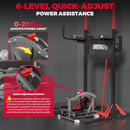 ONETWOFIT Pull Up Assistance Machine 660 LBS, Multi-Function Adjustable Power Assist for Pull Up Bar/Power Tower/Dip Station/Gymnastic Bar, Home Gym Strength Training Fitness Equipment