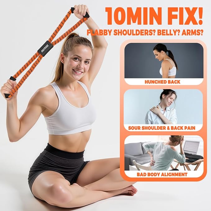 Figure 8 Resistance Bands for Arm, Back, Workout Bands for Working Out, Heavy Exercise Bands with Handles for Strength Training, Physical Therapy, Pilates, Yoga, Home Gym Equipment for Women and Men