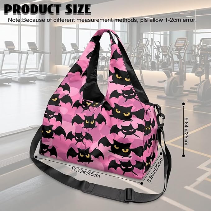 Gym Bag with Yoga Mat Holder Large Tote Bag With Multi Pockets for Women Men Dry Wet Separated Pocket Carryall Yoga Tote Bag for Pilates Travel Workout Office