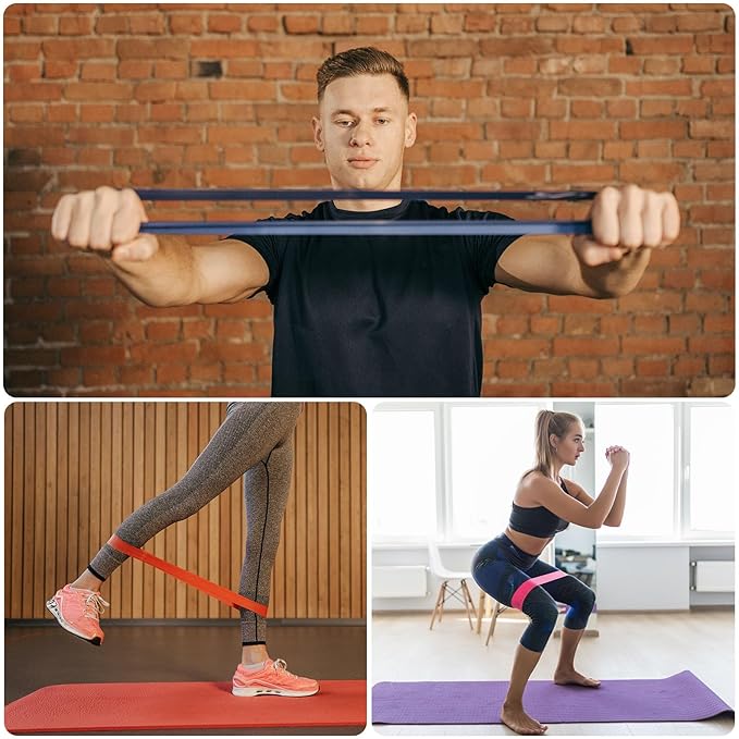 PATIKIL Resistance Bands, TPE Elastic Workout Bands Exercise Loop for Working Out Gym Strength Training Yoga Pilates
