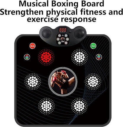 Kids Musical Boxing Machine/Mat with Boxing Gloves, 9 Modes, 420 Levels, 7 Light Effects, Memory and Reaction Training Equipment, No Installation Needed, for Children.