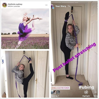 UBING Leg Stretcher, Door Flexibility Trainer, Over The Door Strech Strap for Flexibility, Splits Trainer for Dance Ballet Cheer Gymnastics Taekwondo Stretching