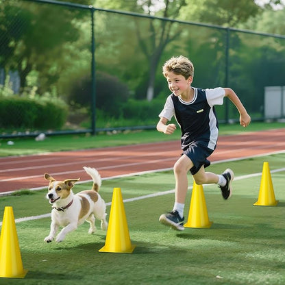12 Inch Durable Cones,12pcs Versatile Plastic Traffic Cones and Soccer Cones for Sports Training,Agility Drills,Parking Safety,Basketball Training,Football Training.