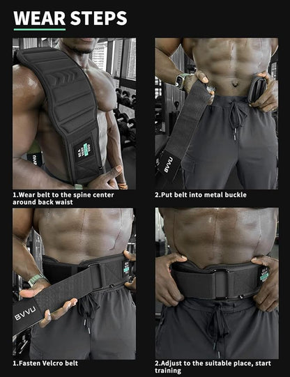 BVVU Weight Lifting Belts for Men Quick Locking Gym Belt for Workout Lumbar Support,Cross Training,Squat Belt Fitness Equipment