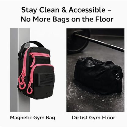 LEPHYON Magnetic Gym Bag Women, Small Gym Bag for women, Crossbody Mini Bags with Strong Magnets, USB Charging Port, Multi-Carry Design, Perfect for Workout, Best Gift for Fitness Lover