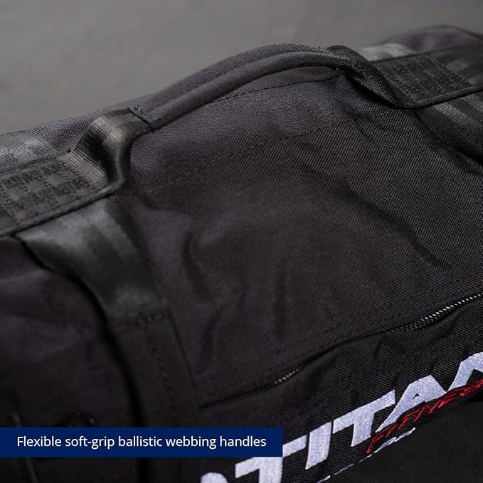 Titan Fitness 5-25 LB PRO Strongman Sandbags, Double Layer, 1050D Cordura, Black, Carry Home Gym Training