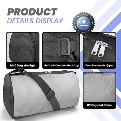 C&F BOGMOST Small Travel Duffel Bag Foldable Waterproof Gym Bag for Gym Beach Swim Bag Men Women Duffle Bag Lightweight Oxford Cloth Sports Bag-Grey