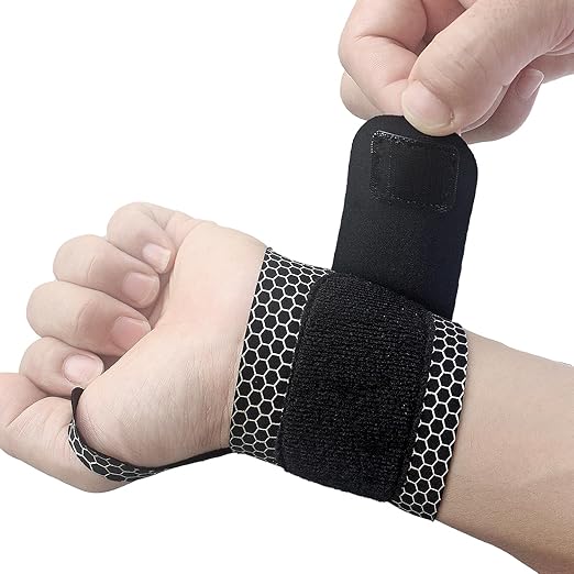 YUNYILAN 2 Pcs Ultra-Thin Wrist Brace Support for Carpal Tunnel, Pain Relief, Arthritis, Tendonitis, Elastic Wrist Wraps Right and Left Hands - Compression and Support for Fitness (Black)