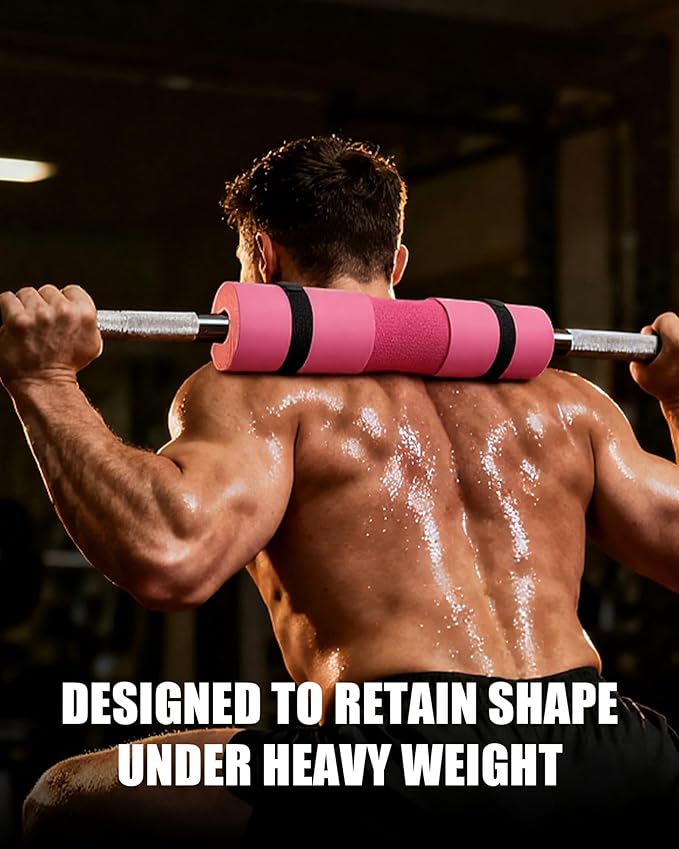 Garvee Barbell Pad, Hip Thrust Pad for Leg Training, Non-slip Thick Foam Squat Pad for Glute Support and Neck & Shoulder Protection with Two Straps, Fits All Olympic Barbell and Smith Machine