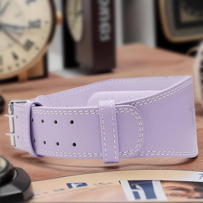 Women's Weight Lifting Belt 4 Inch Wide, Gym Powerlifting Belt for Women with Padded Lumbar Support, Adjustable Fitness Belt for Deadlift, Squats, Cross Training & Workout