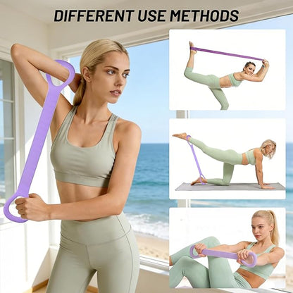 Figure 8 Exercise Bands,8 Shaped Resistance Band,Set of 3 Resistance Bands for Arms with Handles for Working Out,Arm,Back,Leg,Shoulder Training Elastic Ropes,Therapy, Pilates, Home Workout Equipment