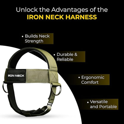 Iron Neck , Versatile Neck Exerciser, Strengthener and Trainer with Adjustable Head and Chin Strap, Portable Head Harness for Weight Lifting, Home and Gym Use