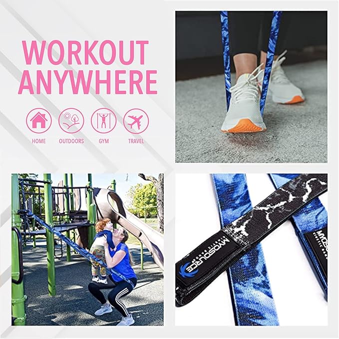 Vitality Flex Long Skinny Resistance Band Women’s Fitness – Non-Slip Fabric Full Body Exercise Band – Home Gym Fitness Strength Training Legs and Butt Workout