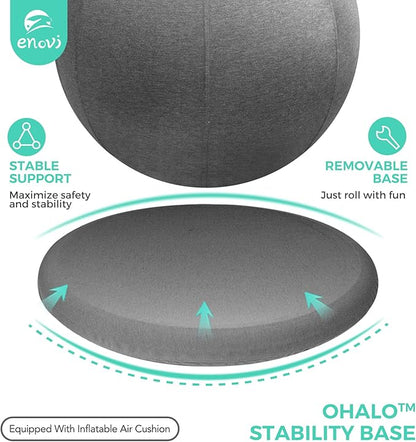 ProBalanceΩ Ball Chair, Yoga Ball Chair Exercise Ball Chair with Slipcover and Base for Home Office Desk, Birthing & Pregnancy, Stability Ball & Balance Ball Seat to Relieve Back Pain, Multiple color size