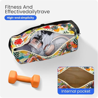 C&F BOGMOST Small Gym Bag for Women & Men,Small Lightweight Duffel Bag Carry On Bags Mini Duffel Travel Bag Waterproof Sports Bags for Workout/Sport/Trave,Colorful Leaves