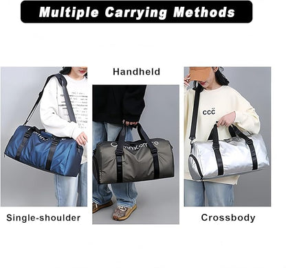 Gym Bag for Men Women Waterproof Duffle Bag with Shoes Compartment and Wet Pocket Multipurpose Sports Weekender Bags for Travel, Sports, Fitness and Workout,Green