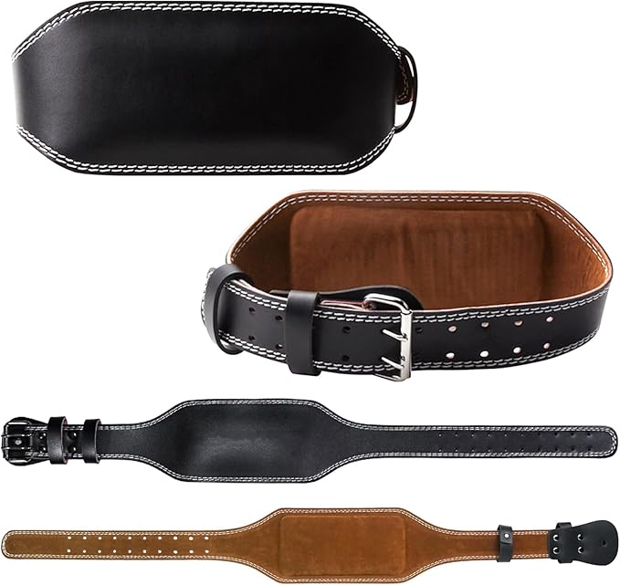 Luwint Weight Lifting Belt, 5.9" Wide PU Leather Belt with Lower Back Support, Gym Bodybuilding Belt with Lifting Straps for Powerlifting & Weightlifting