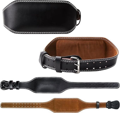 Luwint Weight Lifting Belt, 5.9" Wide PU Leather Belt with Lower Back Support, Gym Bodybuilding Belt with Lifting Straps for Powerlifting & Weightlifting