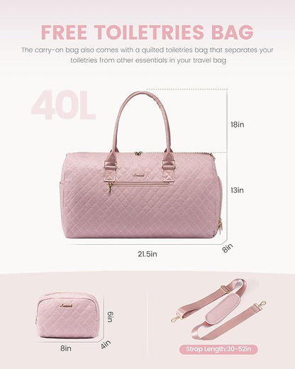 LOVEVOOK Travel Duffle Bag, Weekender Bag for Women with Toiletry Bag, Carry on Overnight Bag with Shoe Compartment, Gym Duffel Bag with Wet Pocket, Mommy Hospital Bags for Labor and Delivery