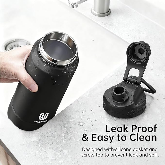 24oz Insulated Water Bottle| Double-Wall Vacuum Stainless Steel, Wide Mouth Design, Leak-Proof Reusable Bottle for Gym, Sports & Daily Hydration - blue