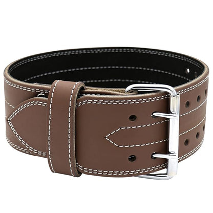 G4 Vision Genuine Leather Power Weight Lifting Adjustable Belt 4" Gym Fitness Bodybuilding Back Support Weightlifting Heavy Workout (Medium, Brown)