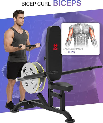 HVO Seated Dip Machine Tricep: Dip Machine Exercise for Biceps Plate Loaded Home Gym Strength Training Equipment