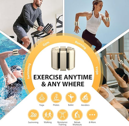 Pilates Wrist and Ankle Weights for Women - Adjustable Weighted Bangles for Men, 2 lbs Weighted Arm Bands Foot Leg Weights for Walking, Yoga, Training, Exercise, Running, Set of 2 (1LB Each)