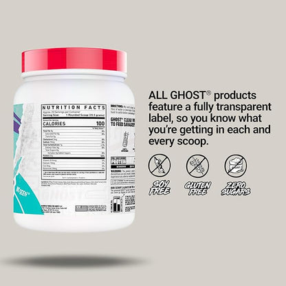 GHOST Clear Whey Isolate Protein Powder, Strawberry Watermelon - 1.57 LB Tub, 25G of Whey Protein - Post Workout Drink for Muscle Gain & Recovery – Sugar Free, Soy Free & Zero Fat, 20 Servings