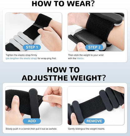 Wrist Ankle Weights for Women Men, Leg Arm Wrist Weights Bangles 1lb*2 2lb*2 Wearable Weights Pilates Weighted Bracelet for Strength Training Walking Swimming Yoga Physical Therapy