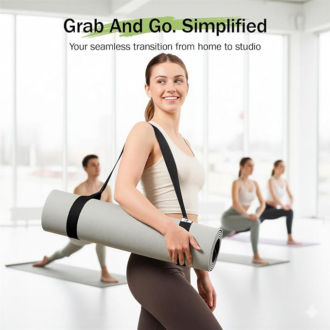Slim Panda Yoga Mat Straps for Carrying, Adjustable Yoga Mat Carrier Sling Fits All Mats(Mat Not Included)