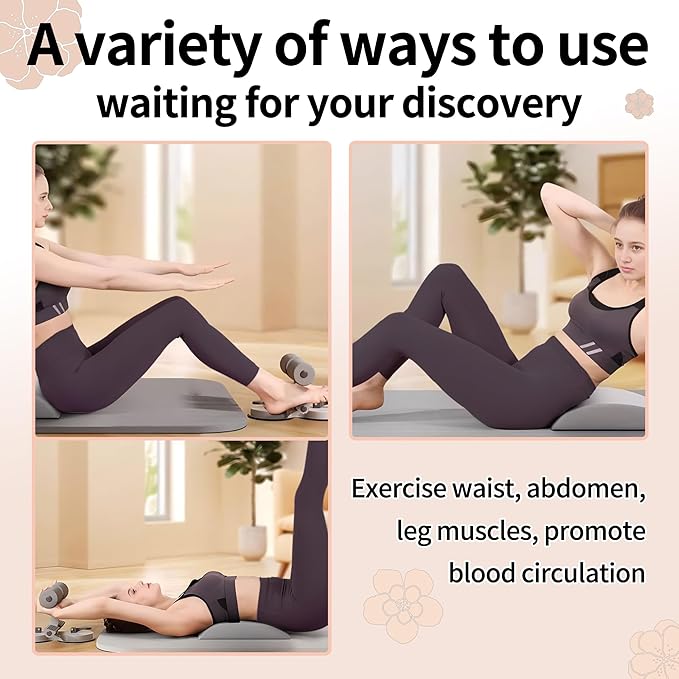 Sit Up Bar Foot Holder, Height Adjustable – Sit Up Assistance Device with 2 Strong Suction Cups – Essential Ab Workouts & Core Exercise Equipment for Home Workouts (Black)