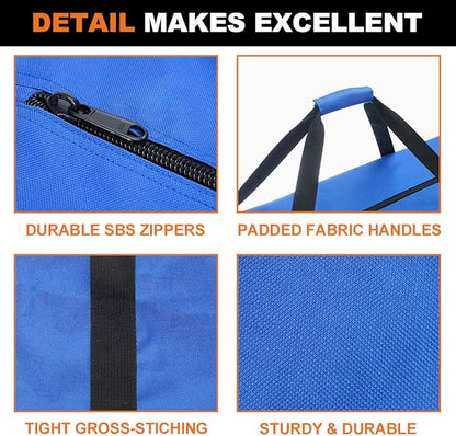 Sports Duffle Bag - Extra Large Travel Duffel Luggage Bag with Upgrade Zipper, Sturdy & Water Resistant, Black (Blue 45inch)