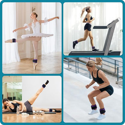 Sportneer Ankle Weights for Men Women Strength Training, 4/10 lbs Pair Leg Weights Set Comfortable and Soft Perfect for Dancing Running Walking Fitness Workout