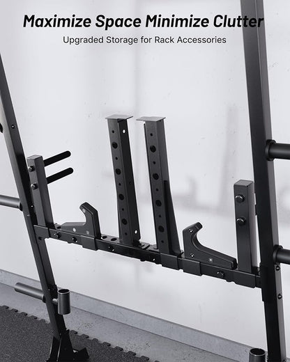 Mikolo M4 2.0 Smith Machine, 2200lbs Squat Rack with LAT-Pull Down System & Cable Crossover Machine, Training Equipment with Leg Hold-Down Attachment