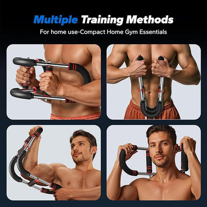 Merach Twister Arm Trainer, Adjustable Power Twister Bar, Chest Workout Equipment for Men, Portable Upper Body Workout Machine, Detachable Spring Resistance Home Fitness Equipment