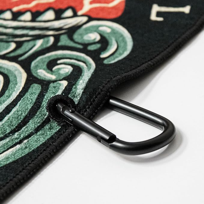 RokFit Gym & Golf Towel – Multi-Use, Quick-Dry, Durable Utility Towel with Bold Graphic and Carabiner Clip (You Will Prevail)